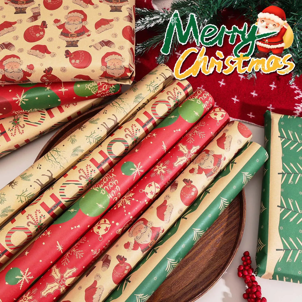 Kraft Wrapping Paper Cartoon Xmas