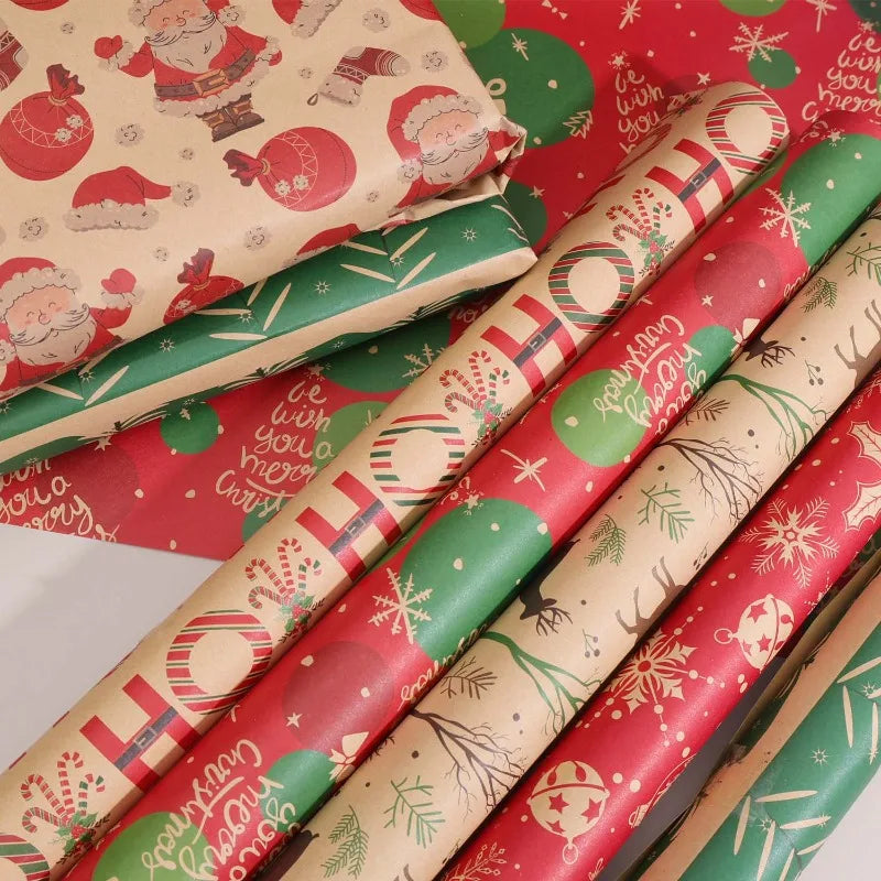Kraft Wrapping Paper Cartoon Xmas