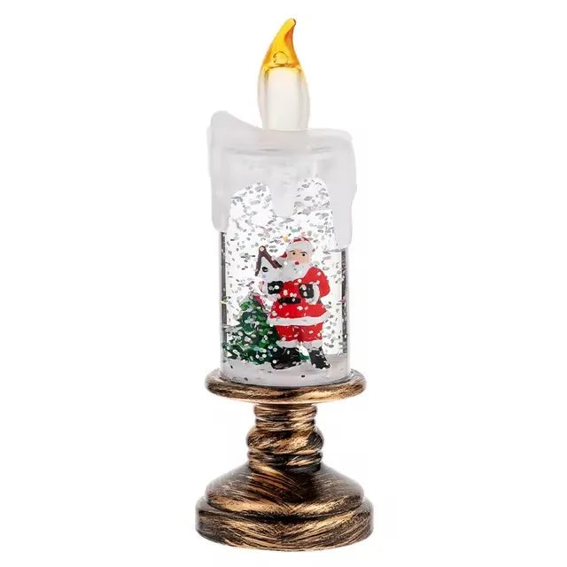 Christmas snow candlestick