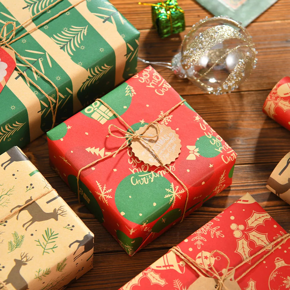 Kraft Wrapping Paper Cartoon Xmas