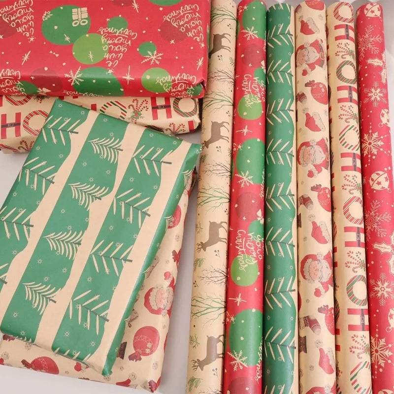 Kraft Wrapping Paper Cartoon Xmas