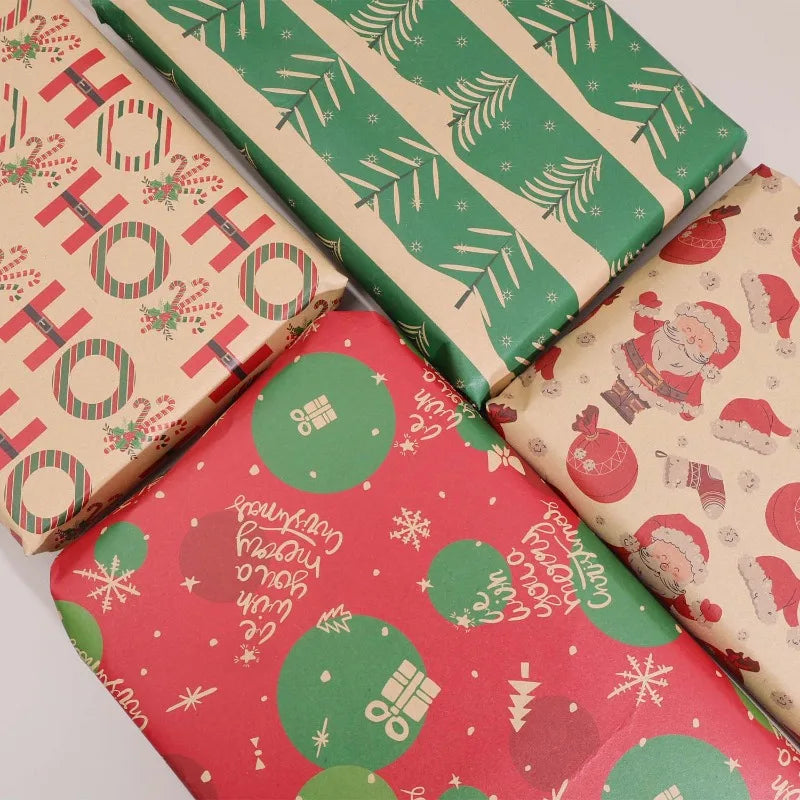 Kraft Wrapping Paper Cartoon Xmas