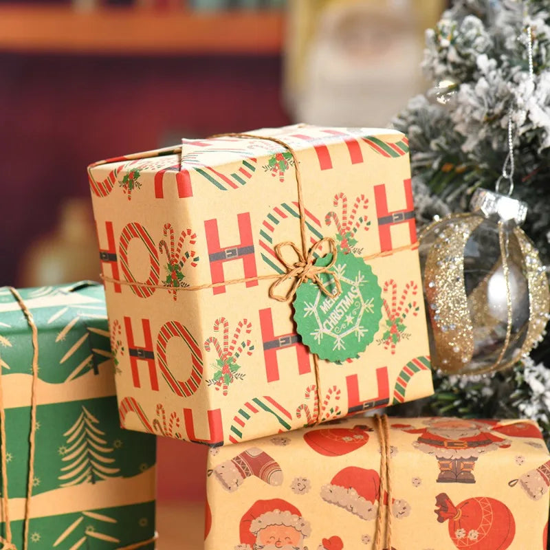 Kraft Wrapping Paper Cartoon Xmas