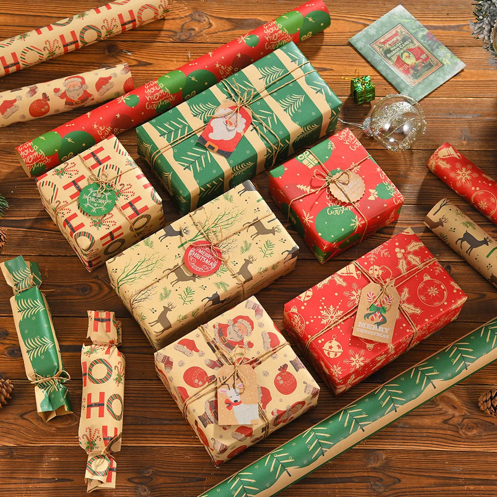 Kraft Wrapping Paper Cartoon Xmas