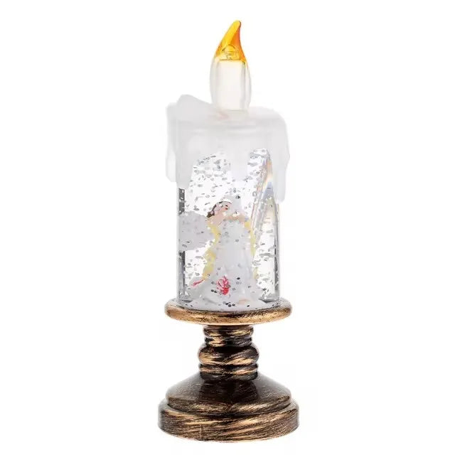 Christmas snow candlestick