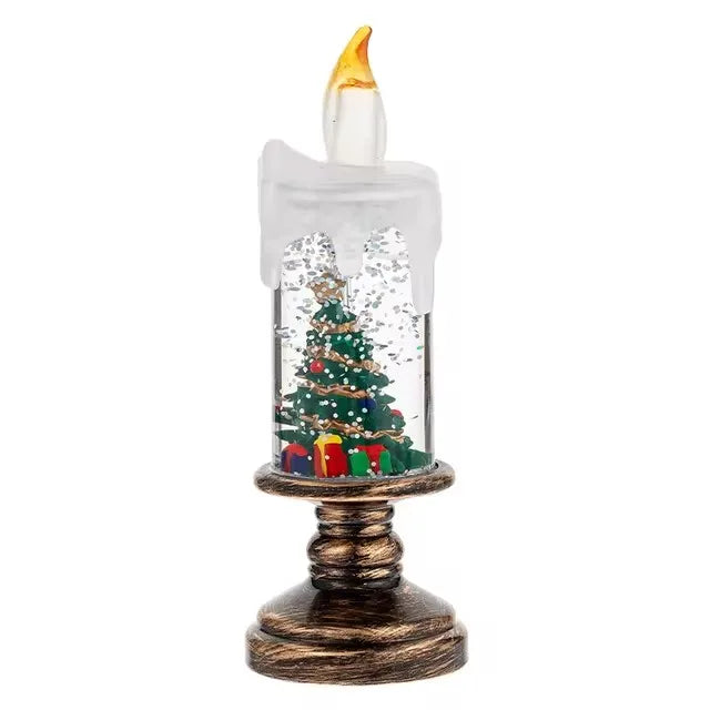 Christmas snow candlestick