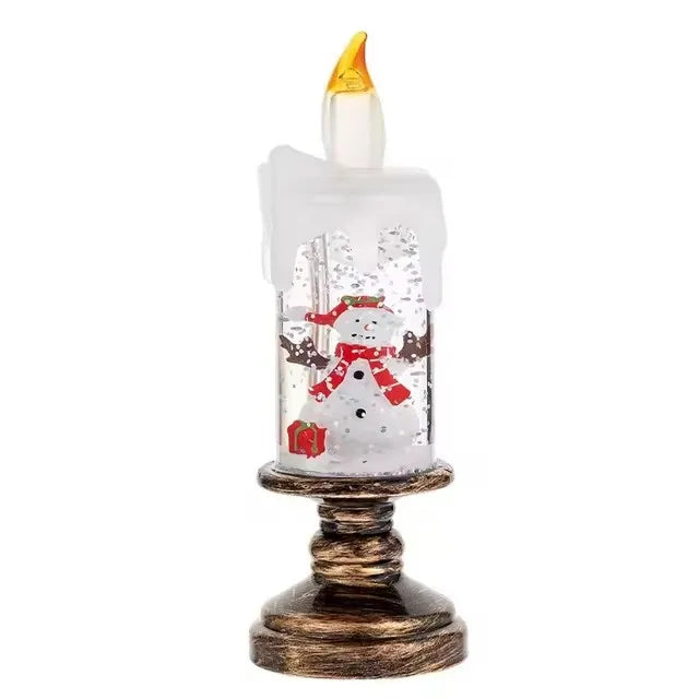 Christmas snow candlestick