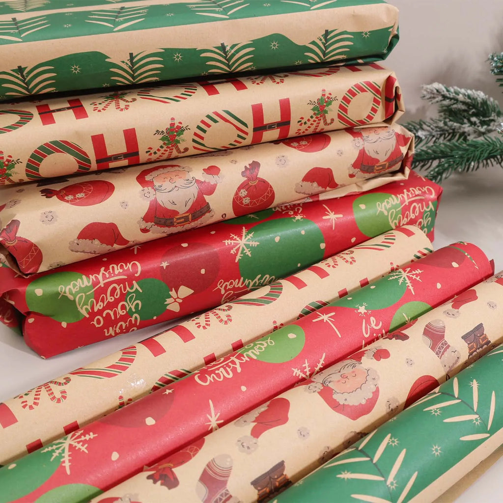 Kraft Wrapping Paper Cartoon Xmas