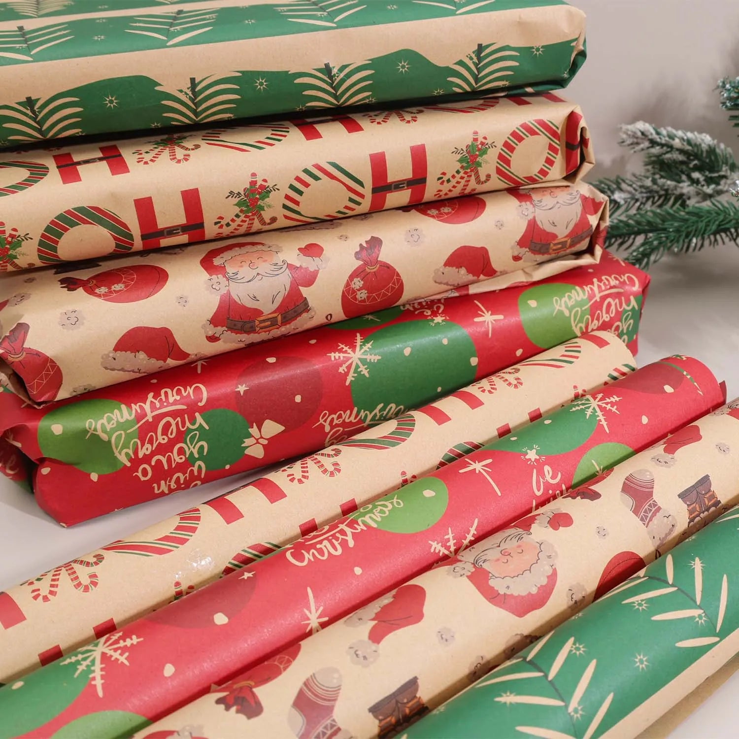 Kraft Wrapping Paper Cartoon Xmas