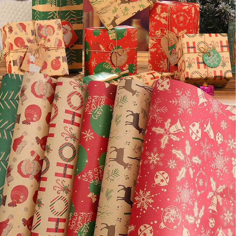 Kraft Wrapping Paper Cartoon Xmas