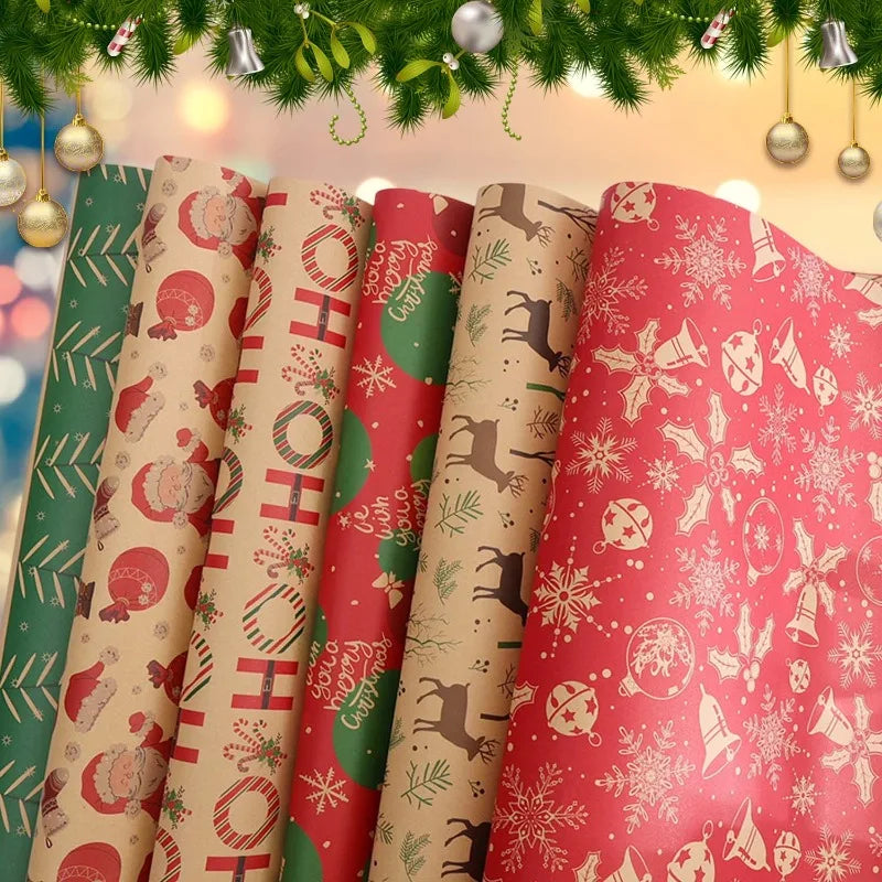 Kraft Wrapping Paper Cartoon Xmas