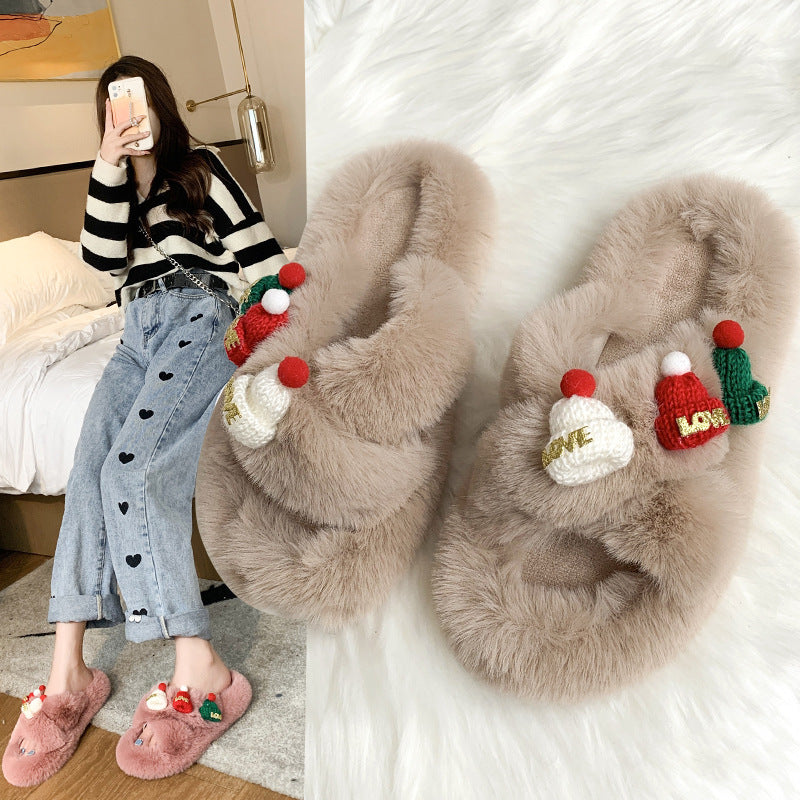 Hat Fluffy Slippers